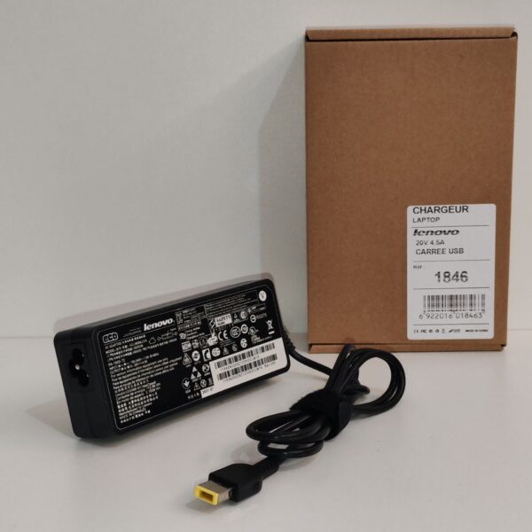 Chargeur Laptop LENOVO 20V4.5A USB pin 1846 – Image 2