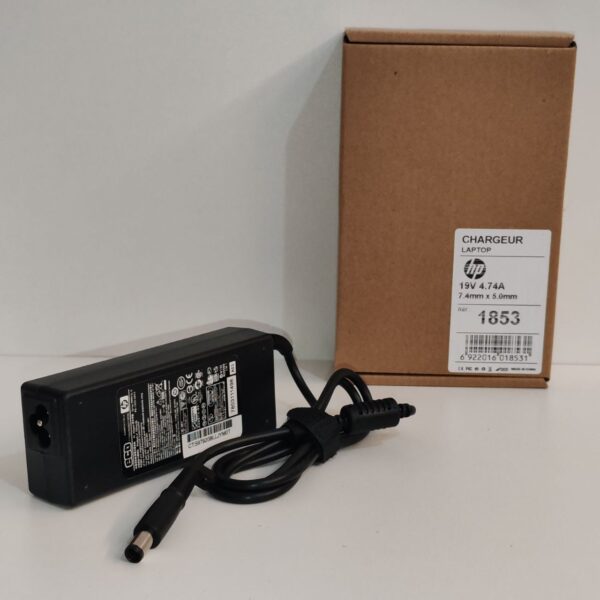 Chargeur Laptop HP 19.V/4.74 7.4*5mm 1853 – Image 2